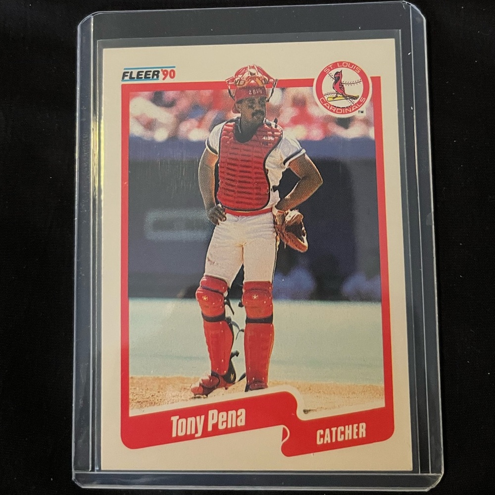 VINTAGE 1990 Tony Pena St. Louis Cardinals FLEER #256 MLB Baseball Trading Card